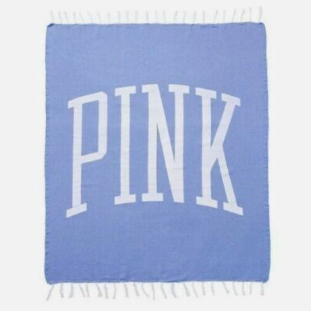 Victoria's Secret VS PINK Blue and White Beach Blanket